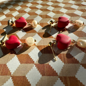 Heart & Pearl Dangles