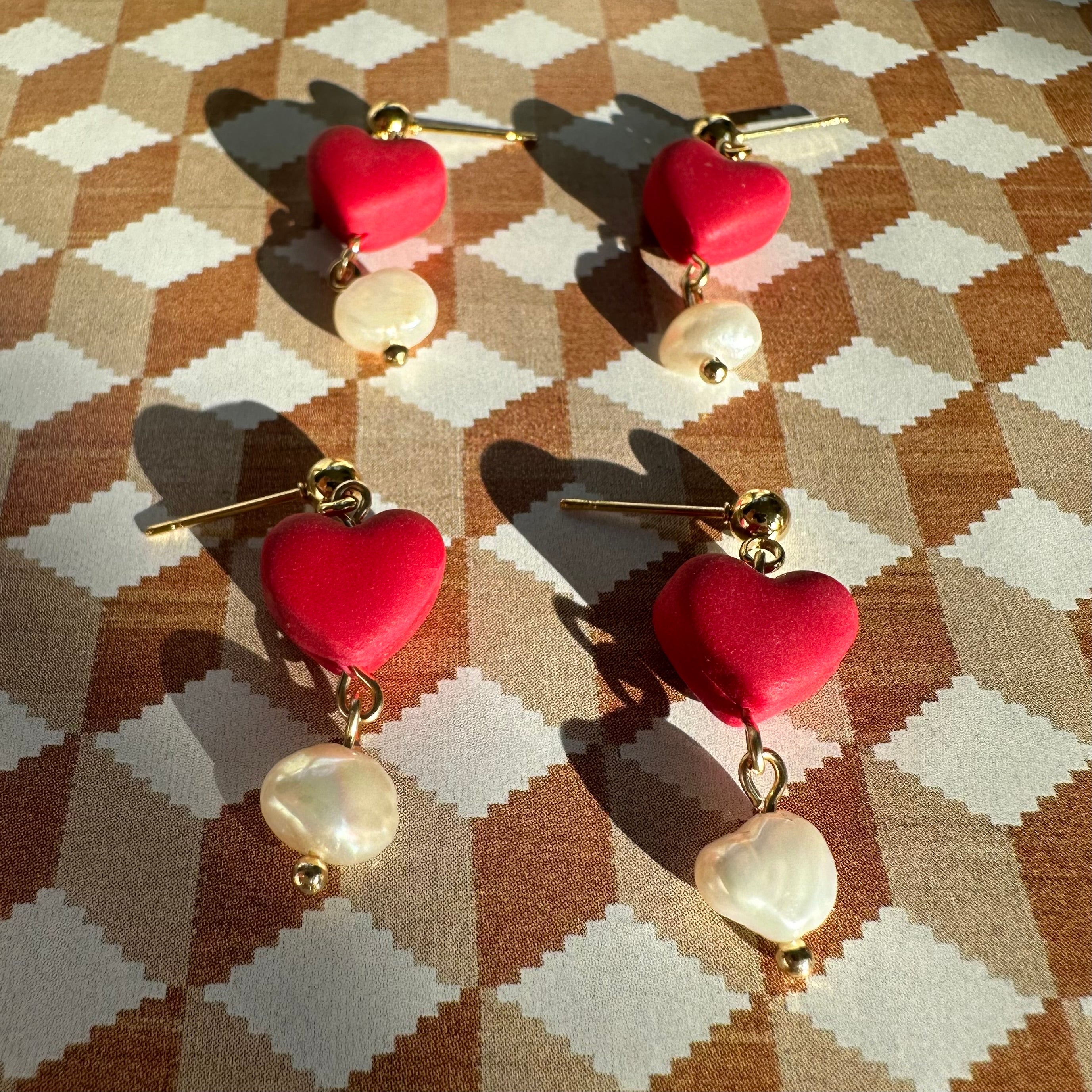 Heart & Pearl Dangles